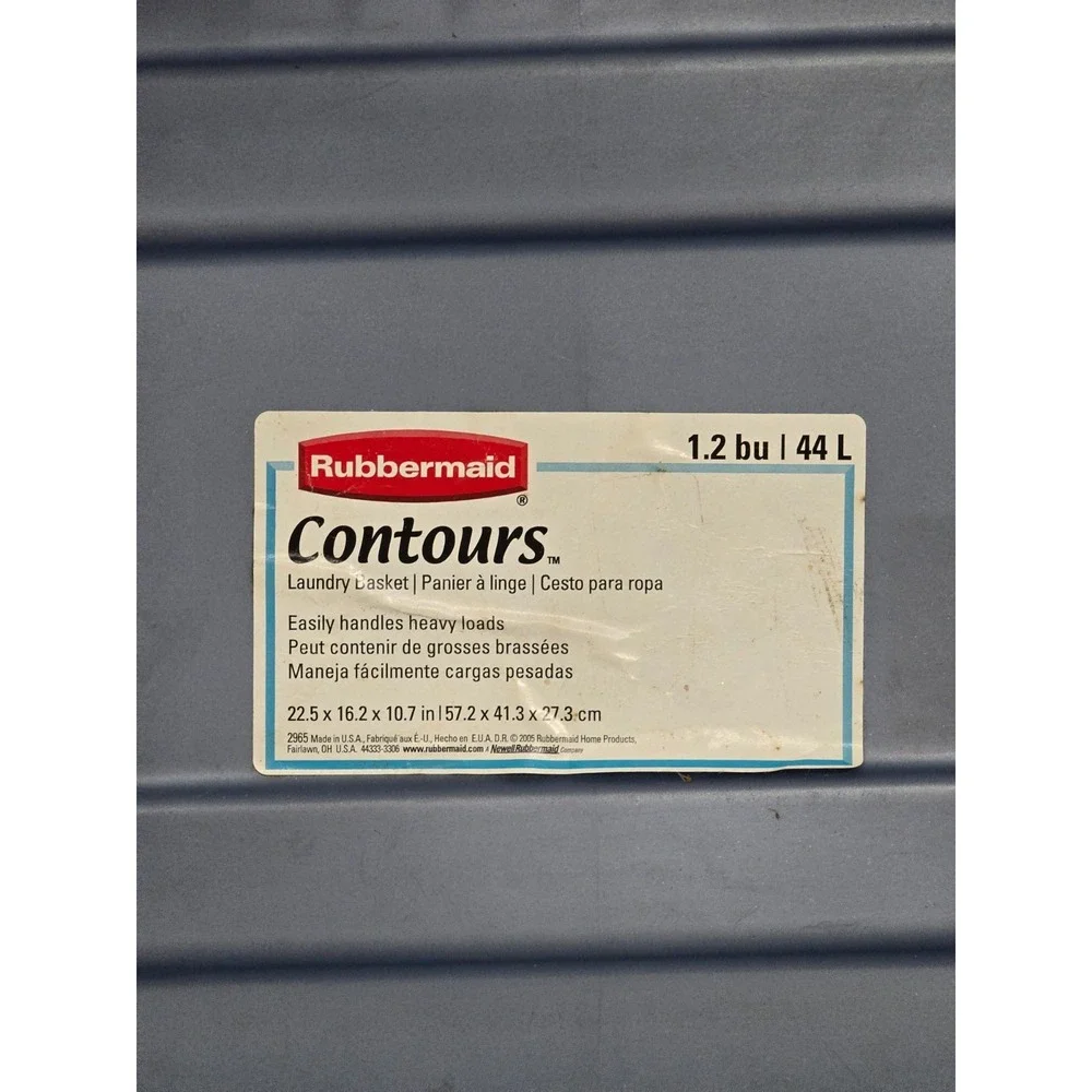 Vintage Rubbermaid 2965 90s Y2K Slate Blue Laundry Basket Rectangular 22